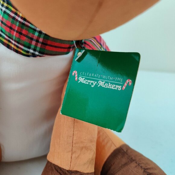 Gibson Greetings Plush Nylon REINDEER XMAS Stuffed Animal Soft Toy VTG 1993 Tag - Picture 6 of 11